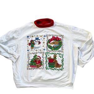 Vtg 1990s Nutracker Plus Size Teddy Bear Christmas Sweatshirt 2X